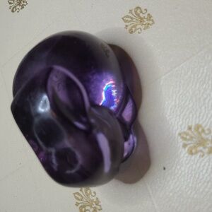 Purple Lead Glass Crystal Sylized Bunny Paperweight Made In Germany GUC